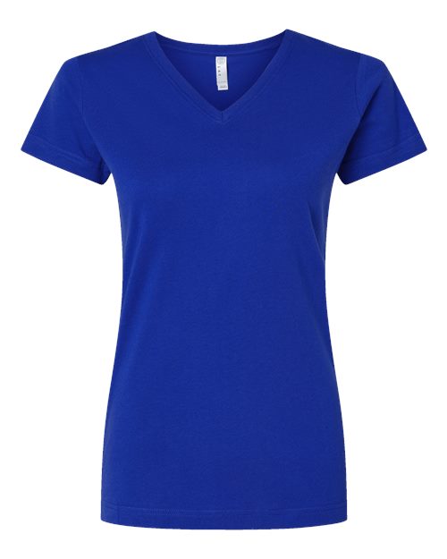 Women's Fine Jersey V-Neck Tee - 3507