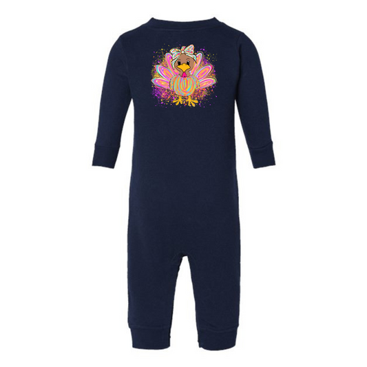 Girly Turkey Infant Graphic Fleece One-Piece