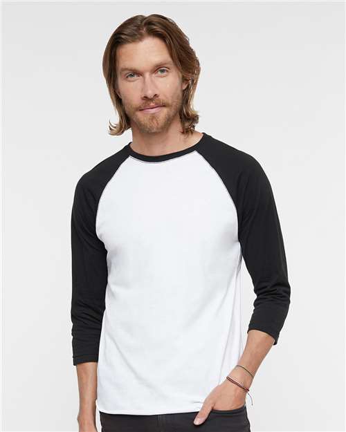 Unisex Baseball Fine Jersey Three-Quarter Sleeve Tee - 6930