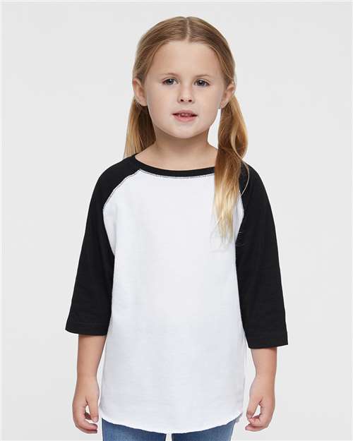 Toddler Baseball Fine Jersey Three-Quarter Sleeve Tee - 3330