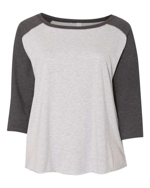 Women's Curvy Collection Baseball Three-Quarter Sleeve Tee - 3830