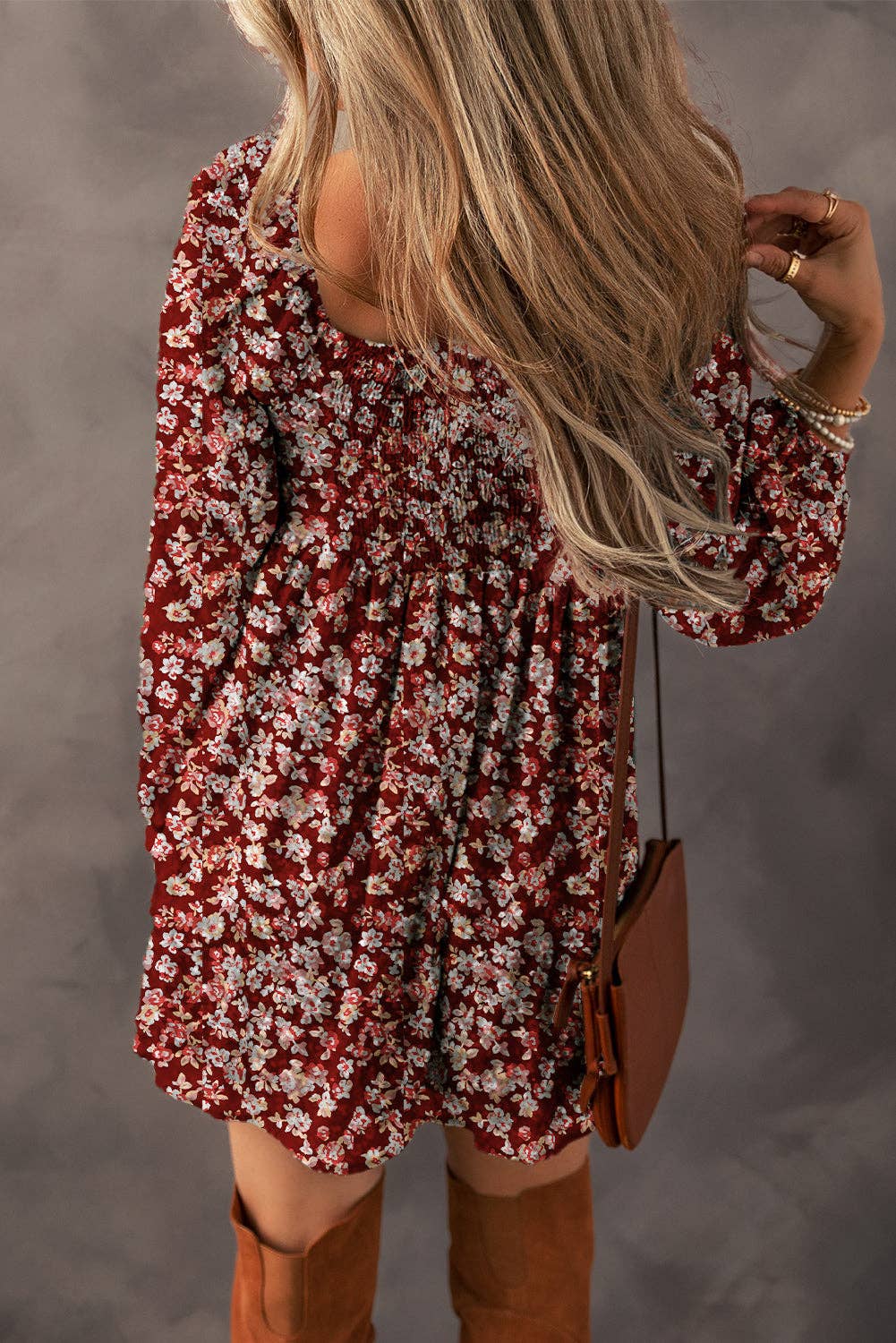 Romantic Boho Chiffon Floral Babydoll Mini Dress