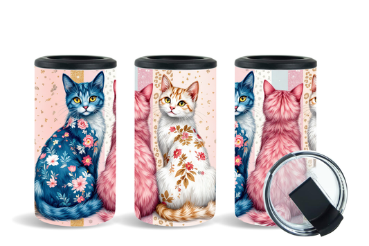 Floral Feline Glam Tumblers