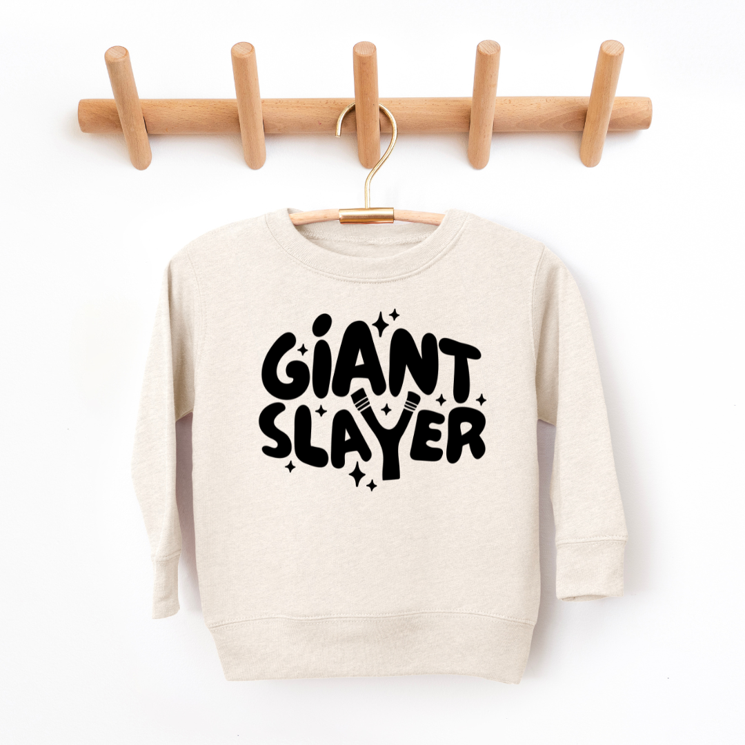 Giant Slayer Youth & Toddler Sweatshirt Youth Graphic Sweatshirt Tea Shirt Shoppe 2T Natural