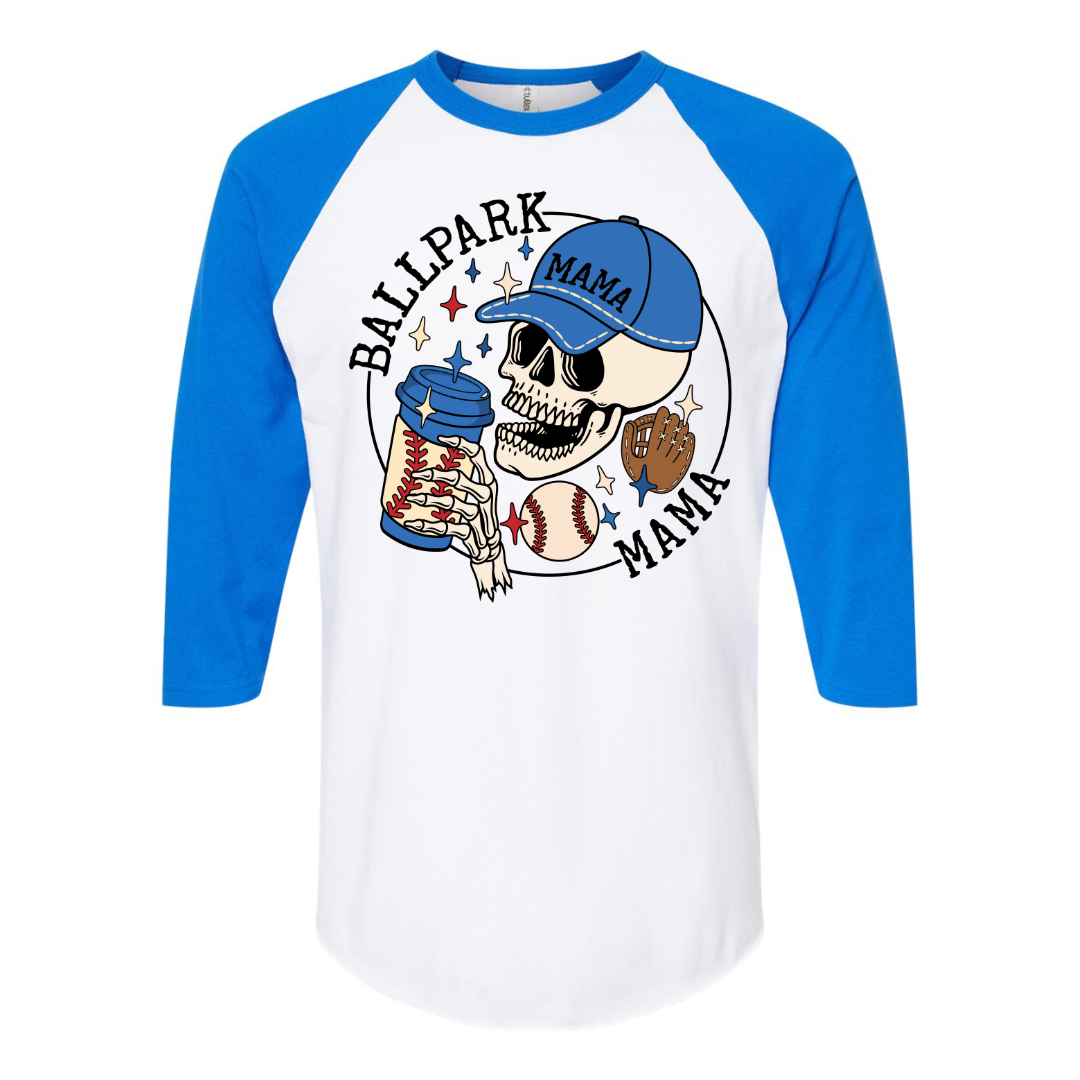 Baseball Mama Raglan Graphic Tee T-shirt Tea Shirt Shoppe XS Royal