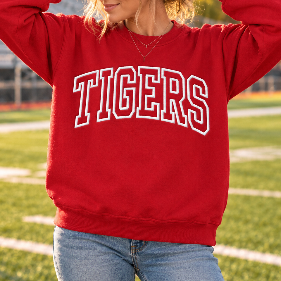 Embroidery Tiger Varsity Sweatshirt