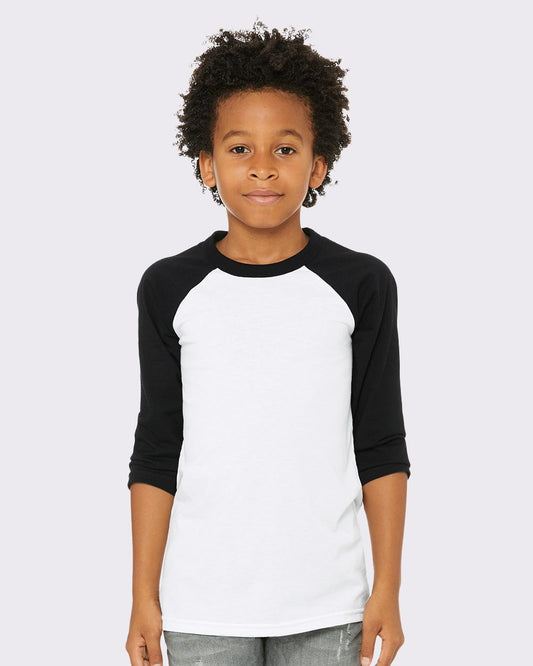 Youth Three-Quarter Sleeve Baseball Tee - 3200Y