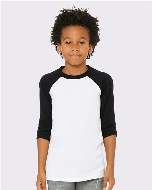 Youth Three-Quarter Sleeve Baseball Tee - 3200Y