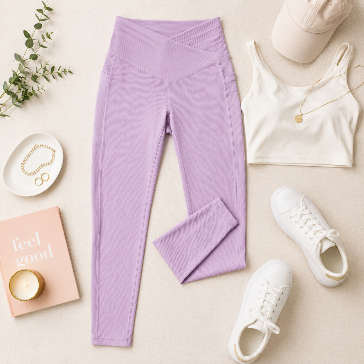 Wisteria Max Sculpt Diagonal Ribbed Leggings, ribbed leggings – alternate view 4