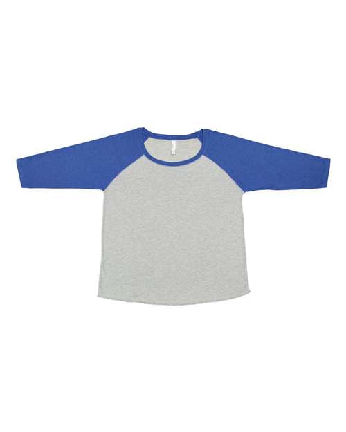 Women's Curvy Collection Baseball Three-Quarter Sleeve Tee - 3830