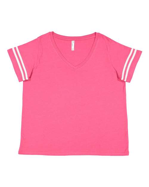 Women's Curvy Collection Vintage Football T-Shirt - 3837