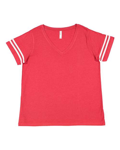 Women's Curvy Collection Vintage Football Tee - 3837