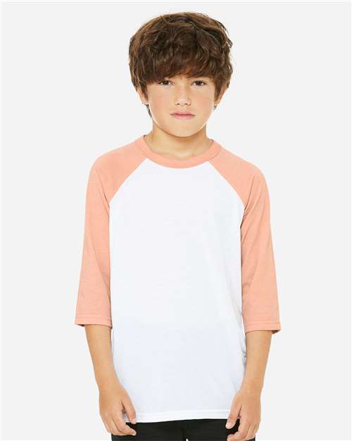 Youth Three-Quarter Sleeve Baseball Tee - 3200Y