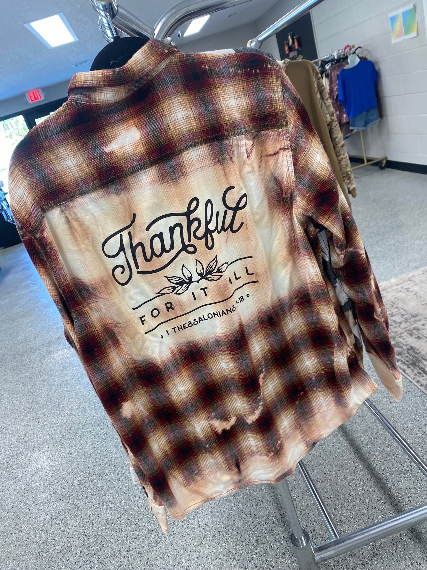 Thankful Red Plaid Bleached Flannel