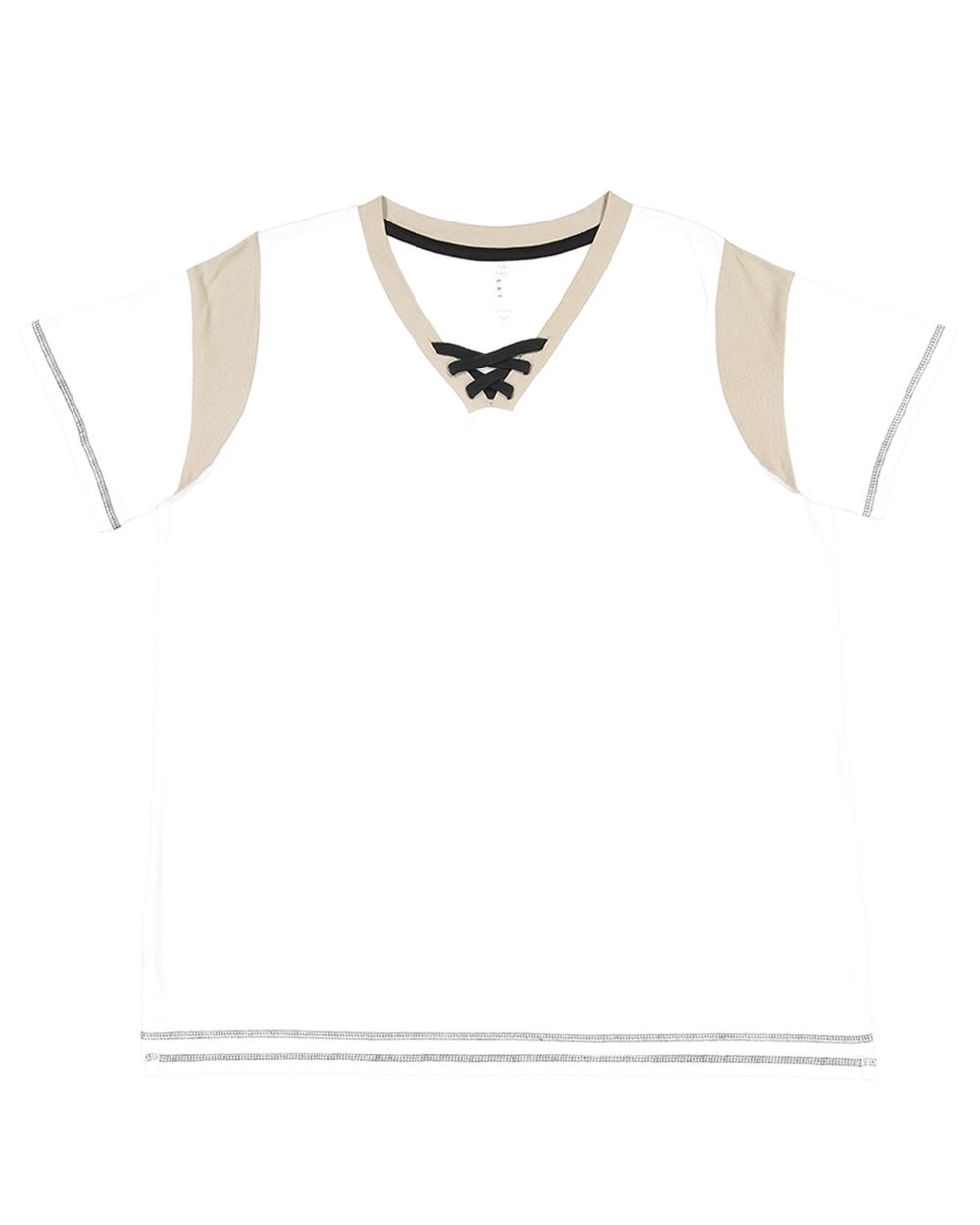 Women's Curvy Lace Up Fine Jersey Tee - 3833