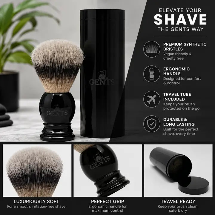 GBS Synthetic Travel Shaving Brush & Travel Tube