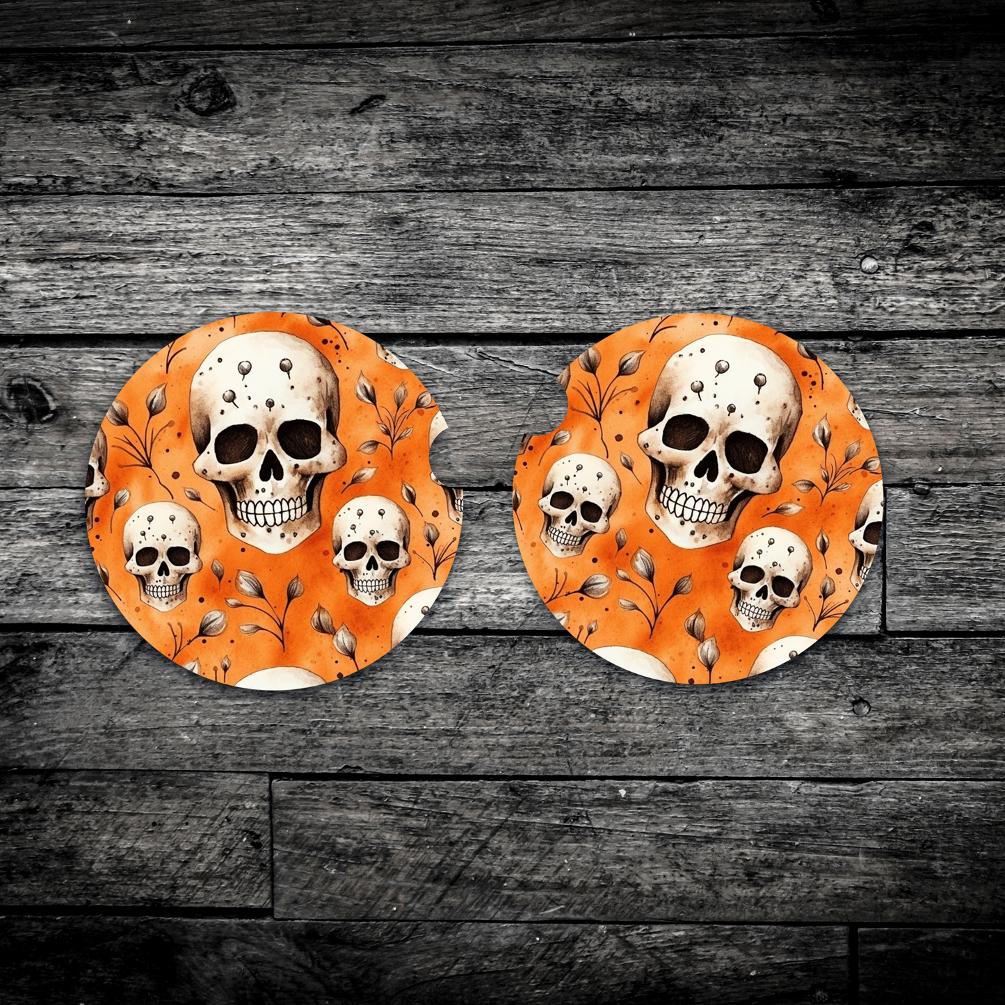 Harvest Skull Halloween Car Coasters