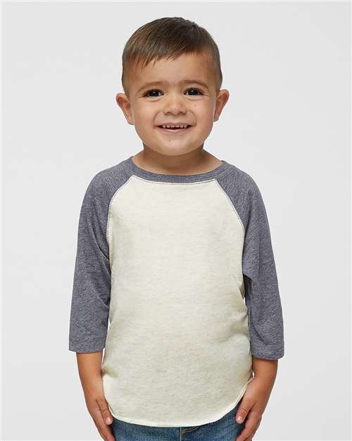 Toddler Baseball Fine Jersey Three-Quarter Sleeve Tee - 3330