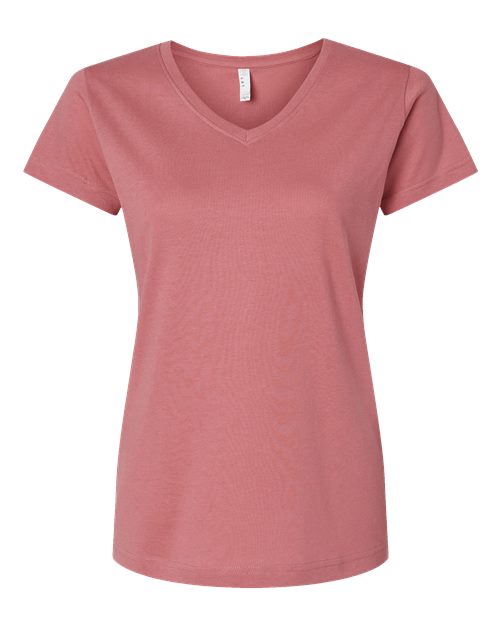 Women's Fine Jersey V-Neck Tee - 3507