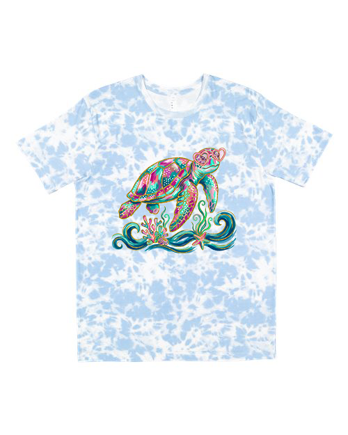 Tie Dye Preppy Turtle Adult Graphic Tee