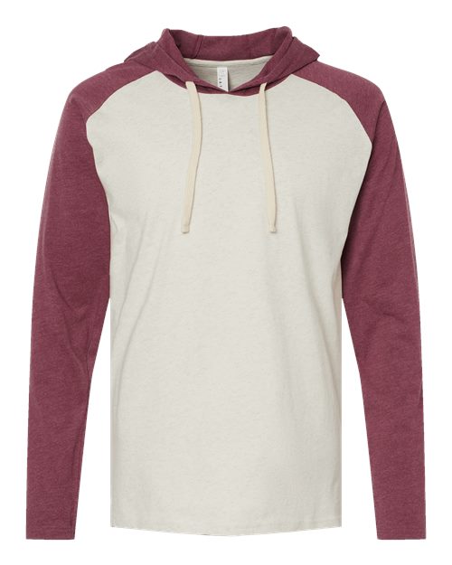 Unisex Fine Jersey Hooded Long Sleeve Raglan T-Shirt - 6917