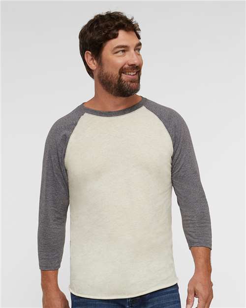 Unisex Baseball Fine Jersey Three-Quarter Sleeve Tee - 6930