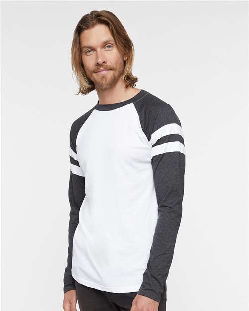 Unisex Fine Jersey Mash Up Long Sleeve Tee - 6934
