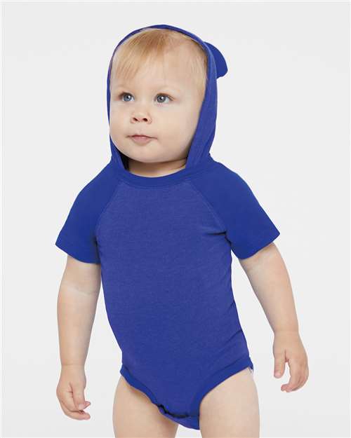 Infant Fine Jersey Raglan Bodysuit with Hood & Ears - 4417