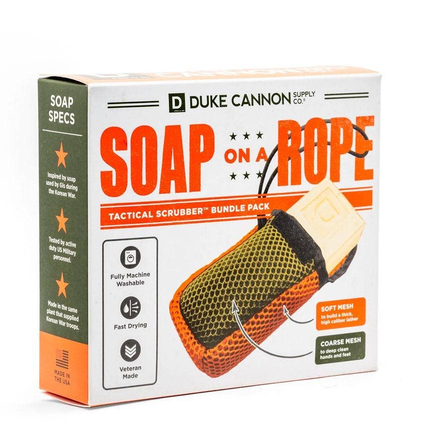 Soap on a Rope Bundle Pack (Tactical Scrubber + Bourbon soap