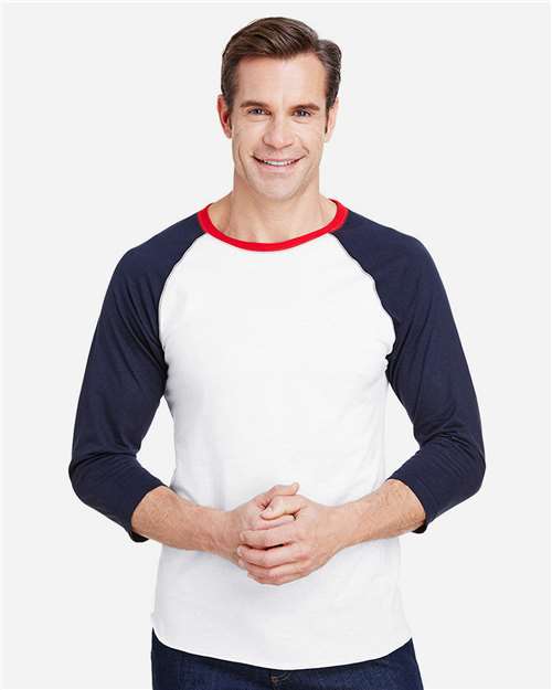 Unisex Baseball Fine Jersey Three-Quarter Sleeve Tee - 6930