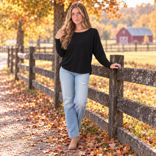 Drive Downtown Dolman Sleeve Top