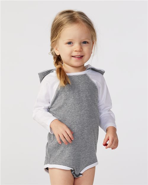 Infant Fine Jersey Character Hooded Long Sleeve Bodysuit with Ears - 4418