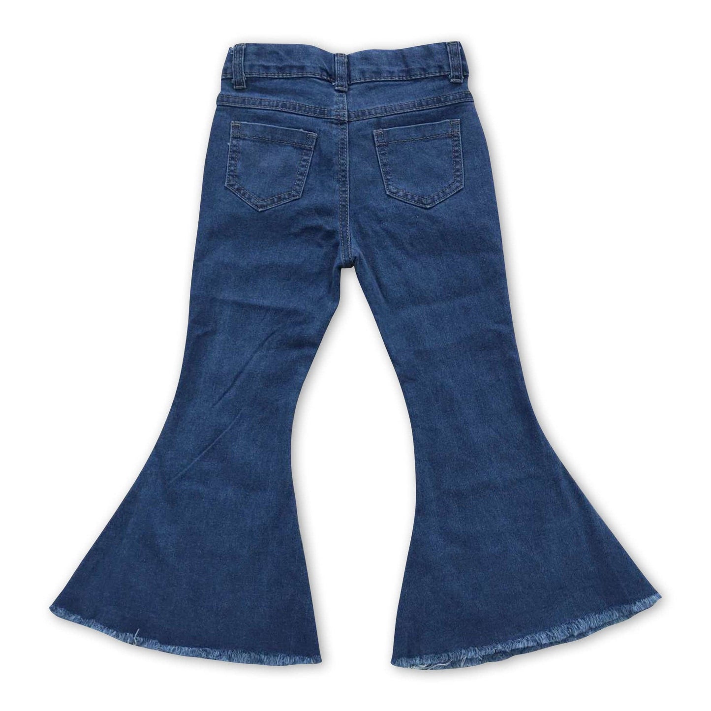 Washed blue pockets denim pants western kids girls jeans  Yawoo Garments   