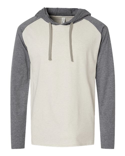 Unisex Fine Jersey Hooded Long Sleeve Raglan T-Shirt - 6917