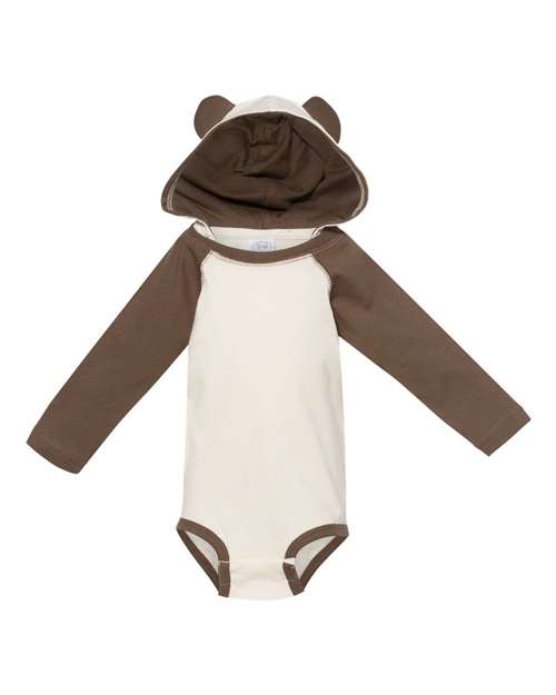Infant Fine Jersey Character Hooded Long Sleeve Bodysuit with Ears - 4418
