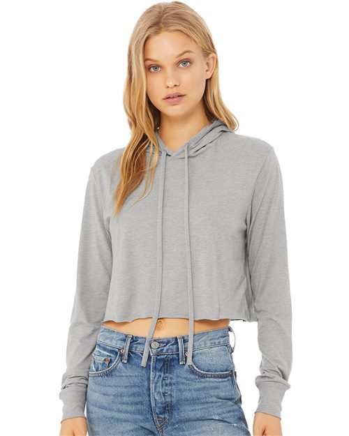 Women’s Triblend Crop Long Sleeve Hoodie Tee - 8512