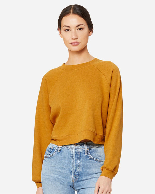 Women's Crop Raglan Crewneck Sweatshirt - 7505