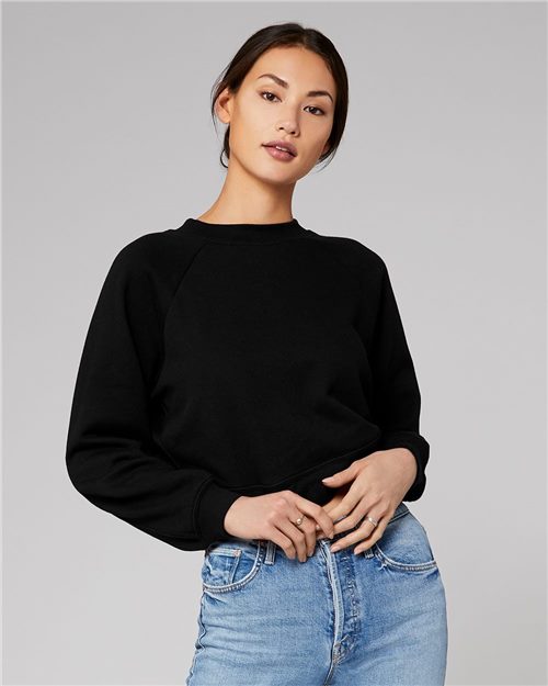 Women's Crop Raglan Crewneck Sweatshirt - 7505