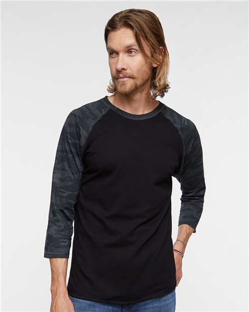 Unisex Baseball Fine Jersey Three-Quarter Sleeve Tee - 6930