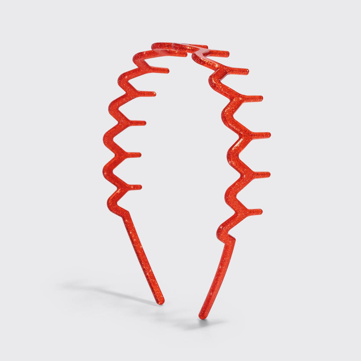 Recycled Plastic Zigzag Headbands 2pc Set - Gold & Red – alternate view 4