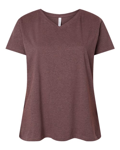 Women's Curvy Collection Fine Jersey V-Neck Tee - 3817