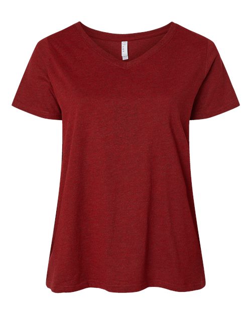 Women's Curvy Collection Fine Jersey V-Neck Tee - 3817