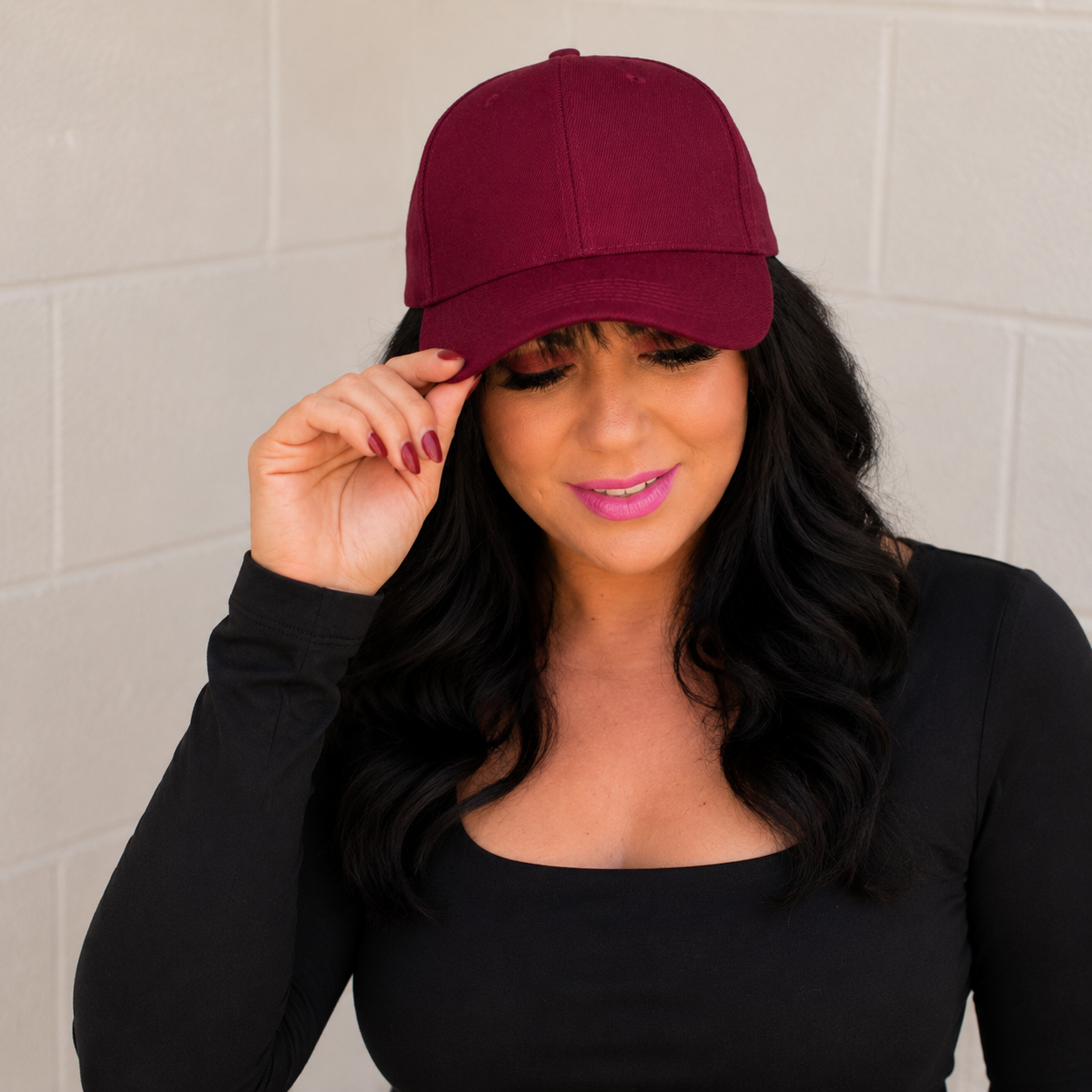 Basic Babe Ball Cap in Wine