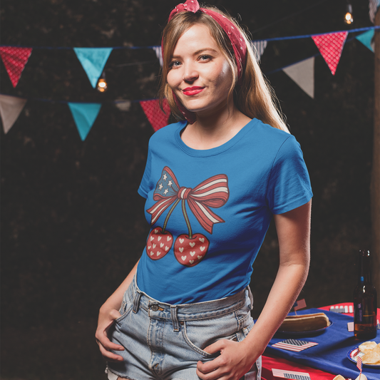 American Sherry Coquette Bow Graphic Tee T-shirt Tea Shirt Shoppe S Royal