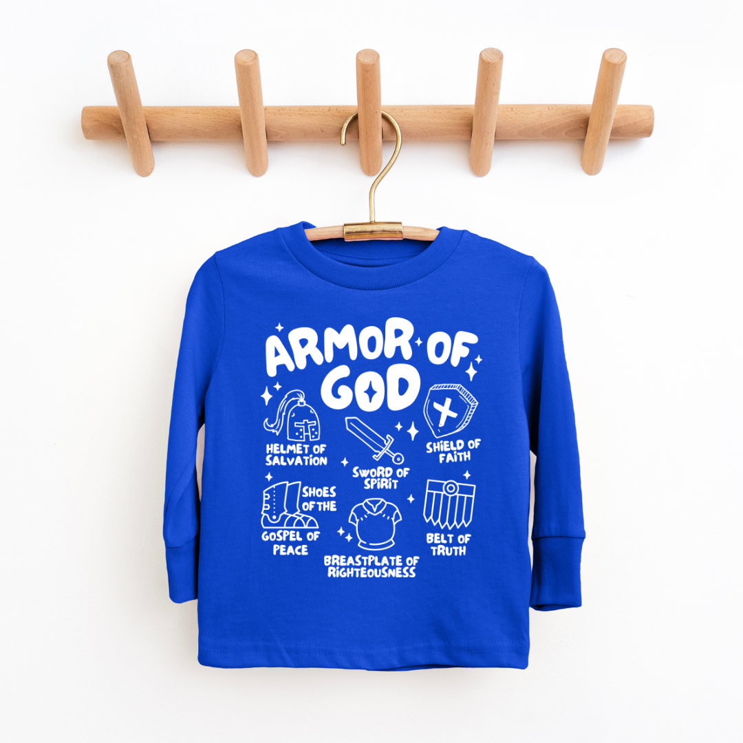 Armor Of God Youth & Toddler Long Sleeve Graphic Tee Youth Graphic Tee Tea Shirt Shoppe