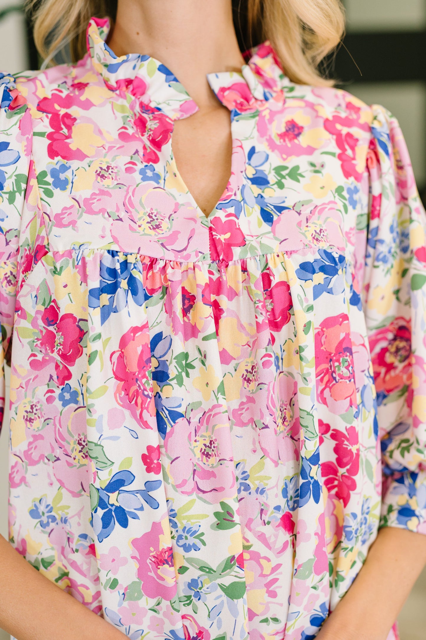Barely Catch My Breath notch neck dress in crisp poplin fabric – alternate view 2