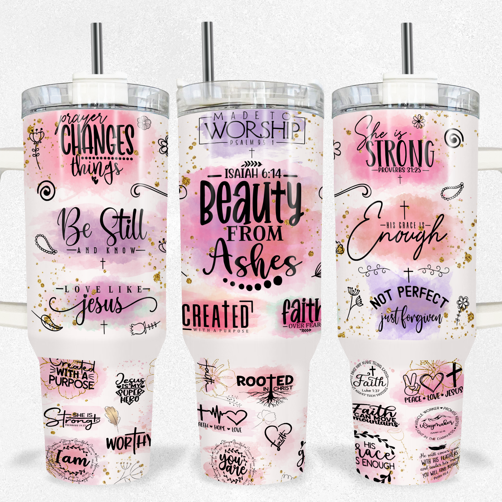 Beauty From Ashes Tumbler 40oz Tumbler Tea-Shirt Shoppe