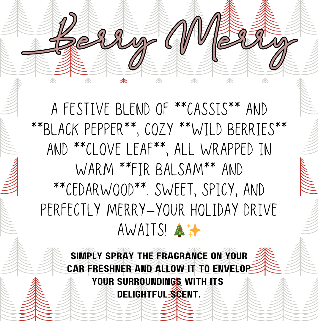 Messy & Bright List Re-Scentable Round Car Freshener car freshie Tea Shirt Shoppe berry-merry-christmas