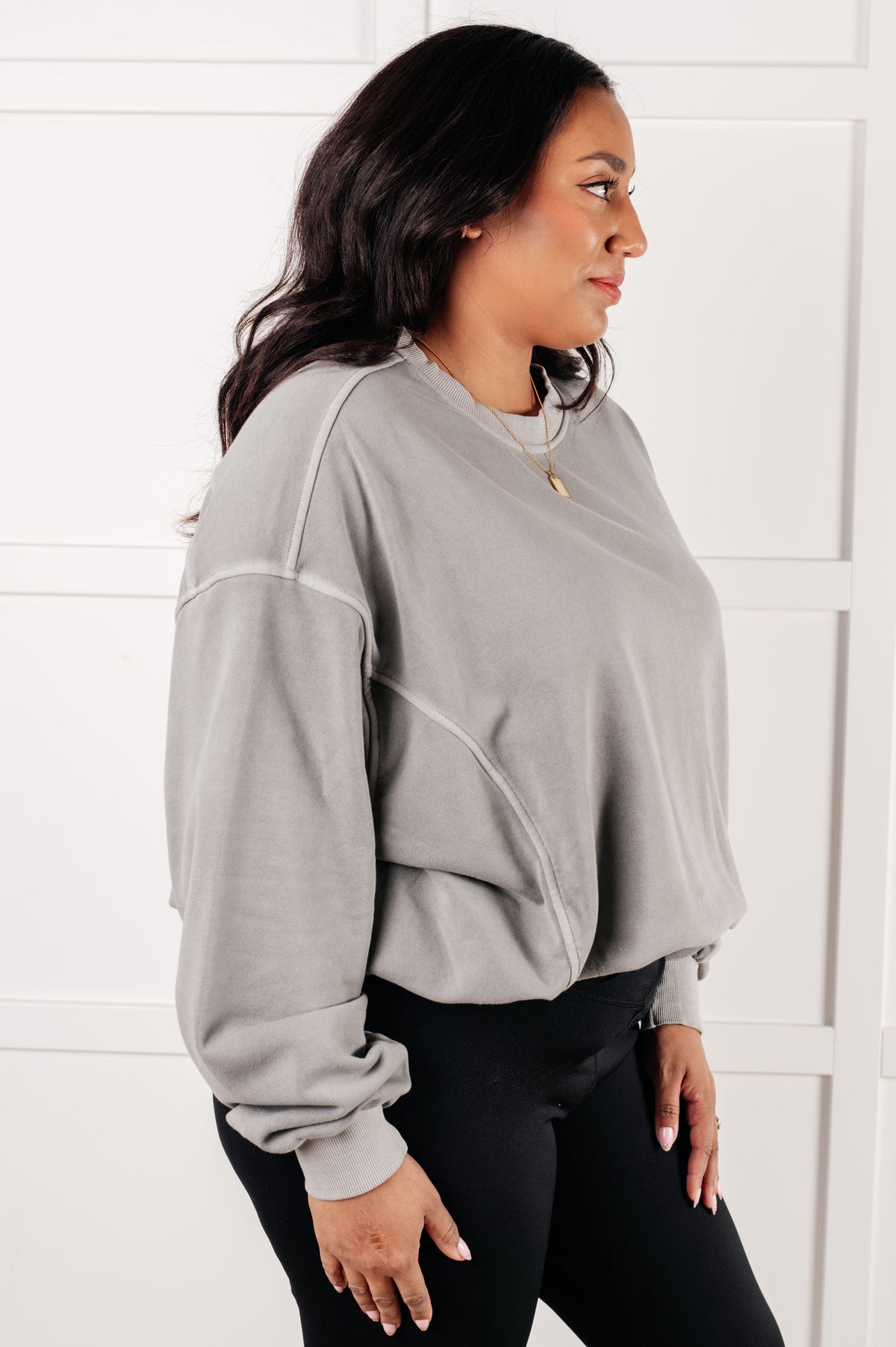 Beyond the Basics Pullover in Sleet, fleece – alternate view 7