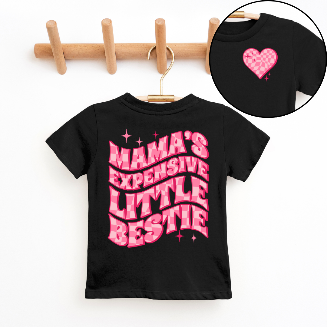 Mama's Expensive Little Bestie Youth & Toddler Graphic Tee Youth Graphic Tee Tea Shirt Shoppe